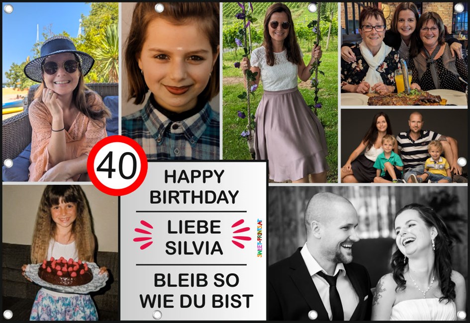 Geburtstagsbanner mit Fotos - Fotocollage