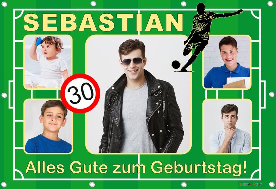 Geburtstagsbanner mit Fotos - Fotocollage