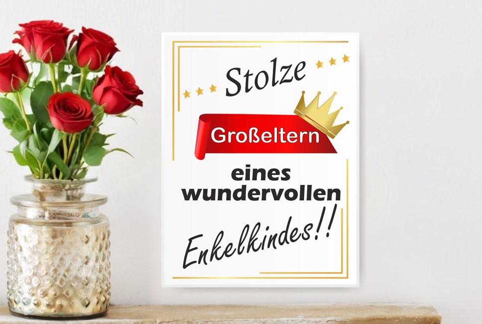 Schild- Stolze Großeltern eines wundervollen Enkelkindes