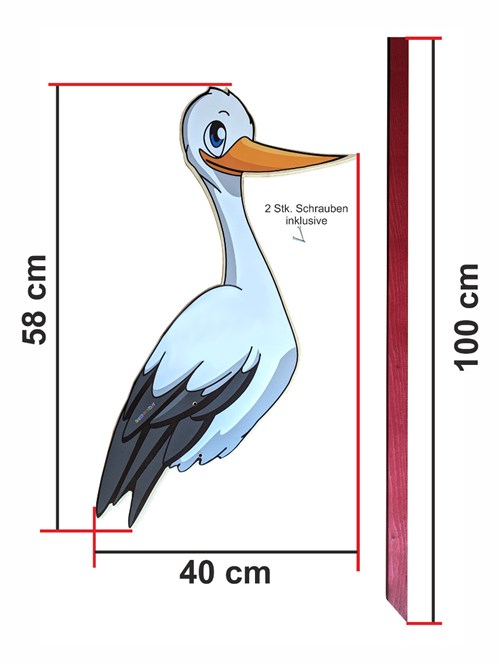 Holzstorch zur Geburt