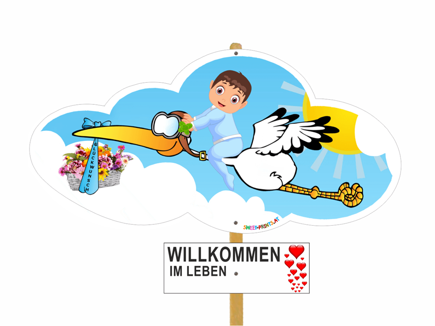 Babystorch Glückwunsch Junge blau