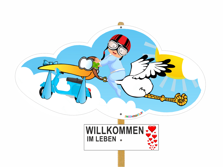 Vespa Baby Storch Junge blau