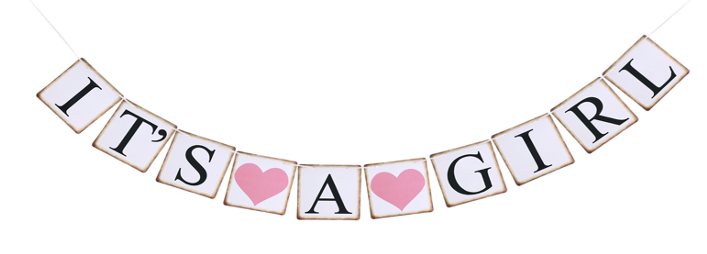 It's a Girl Banner / Girlande zur Geburt Baby, rosa