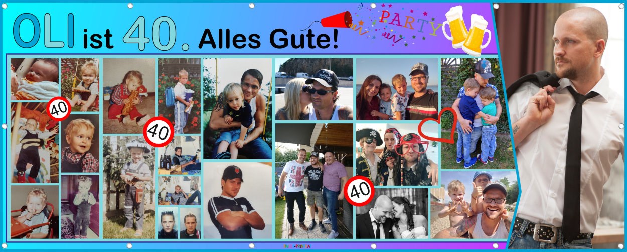 Collage mit Fotos zum Geburtstag - Fotobanner