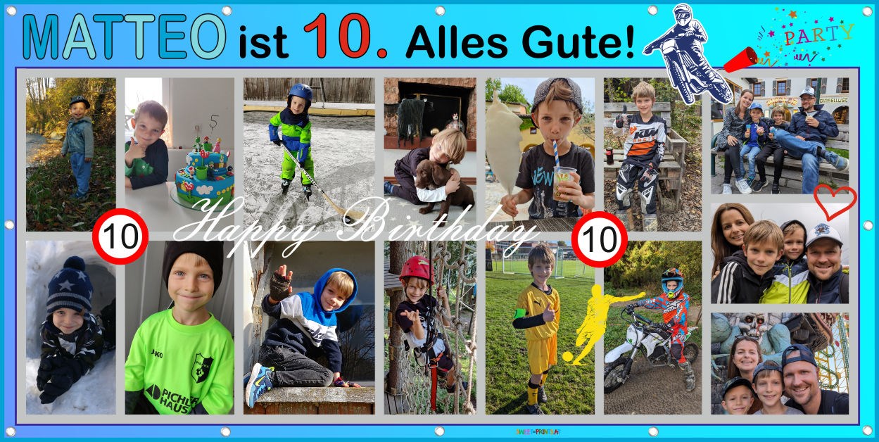 Banner Folocollage zum Geburtstag