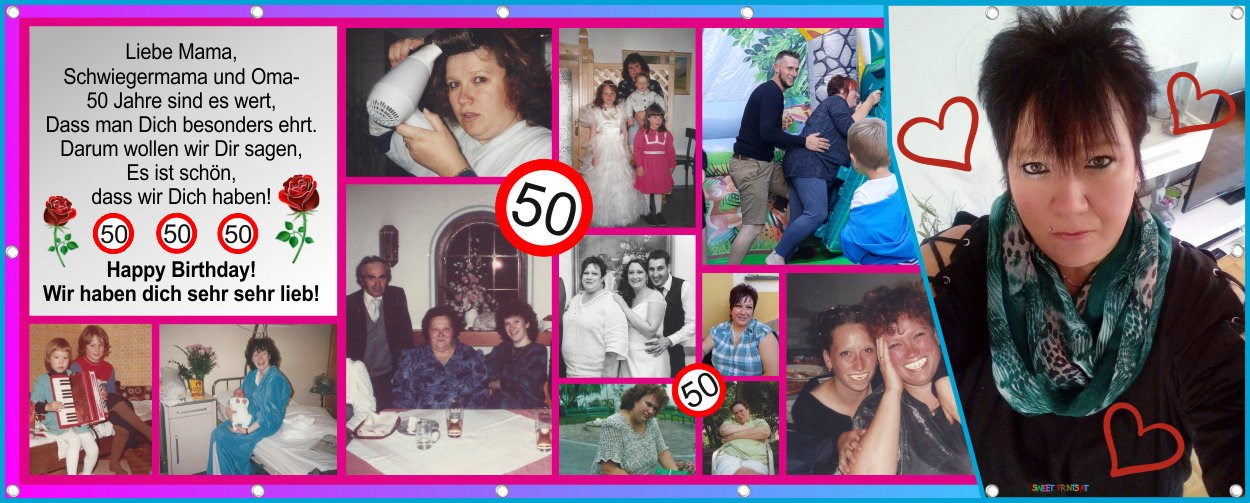 Fotocollage Banner - Geburtstagsbanner mit Foto-Collage