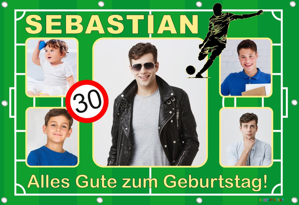 Geburtstagsbanner mit Fotos - Fotocollage
