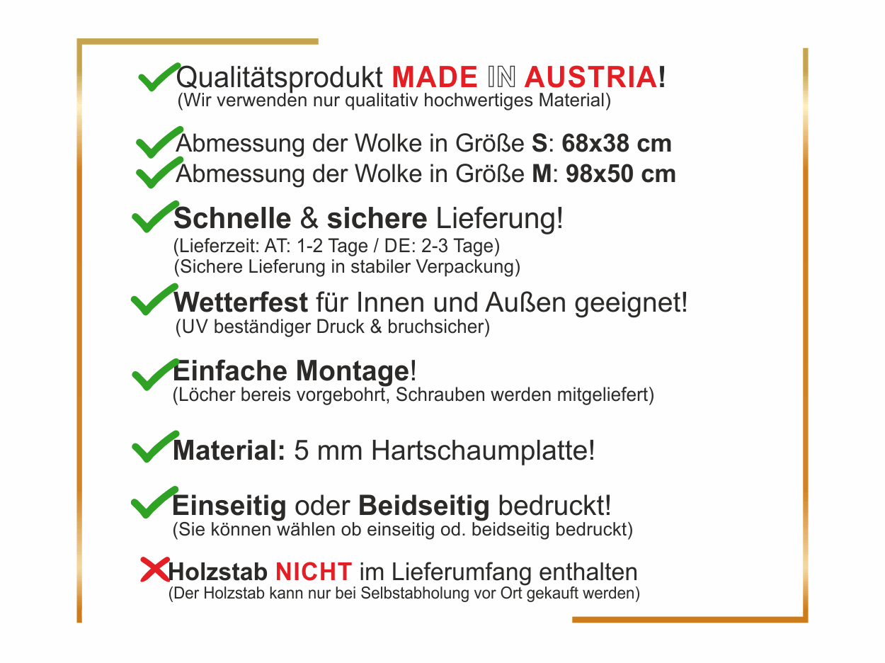 Infos zu unseren Baby Storch Wolken: