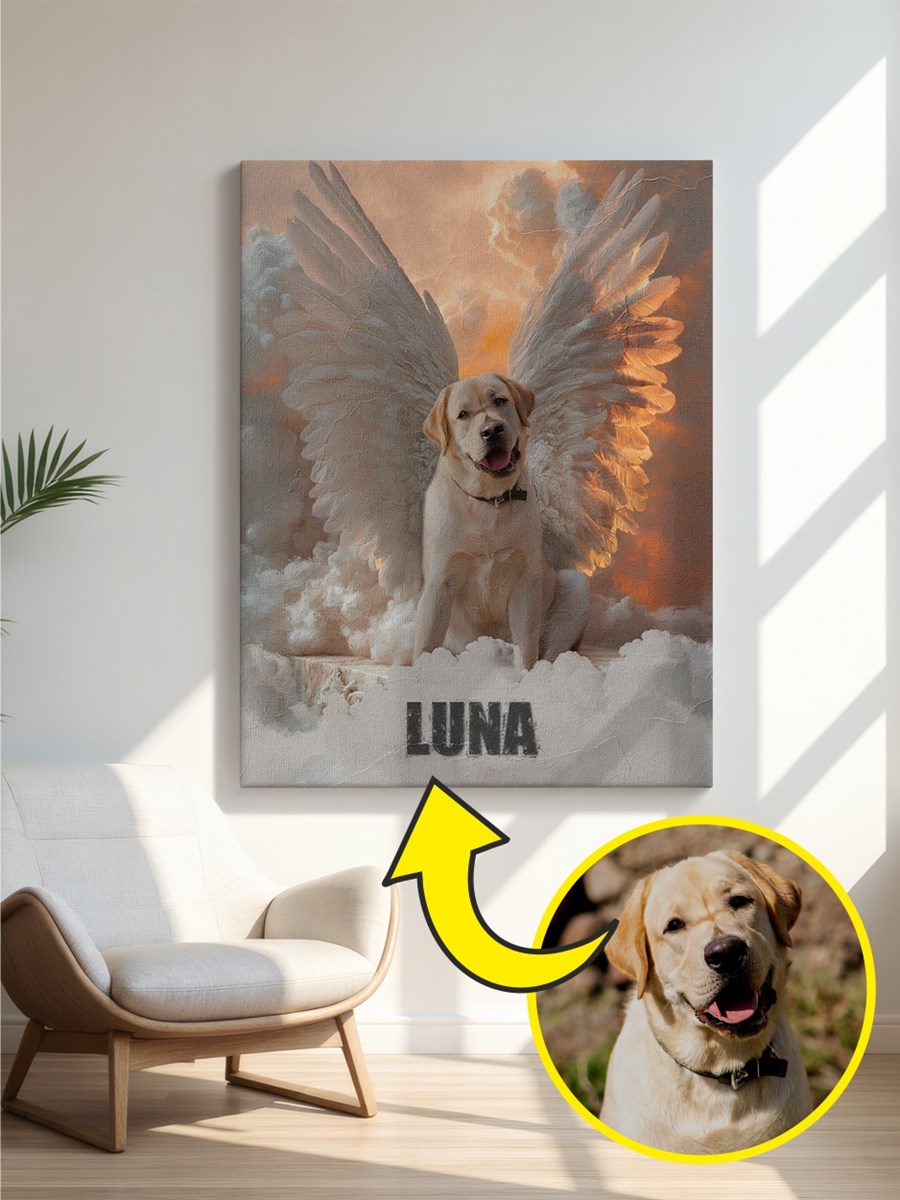 Hund mit Flügel