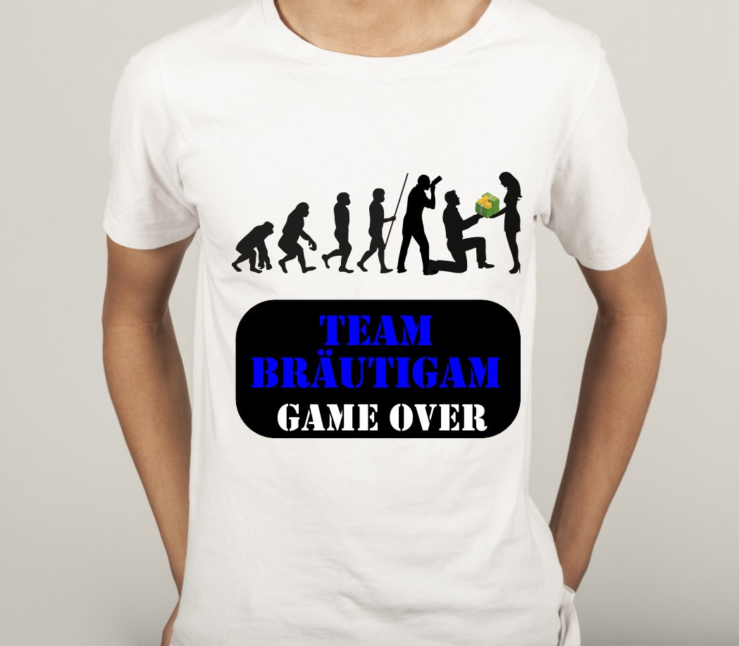 T-Shirt Poltern fürs TEAM: Evolution des Mannes - Game Over
