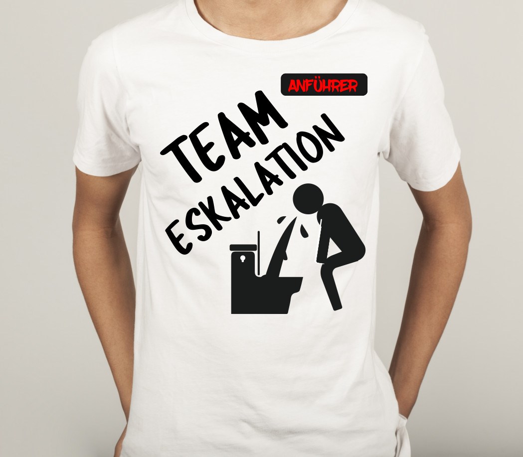 T-Shirt Polterabend für Bräutigam: Team Eskalation - Anführer