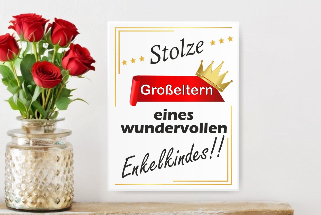 Schild- Stolze Großeltern eines wundervollen Enkelkindes