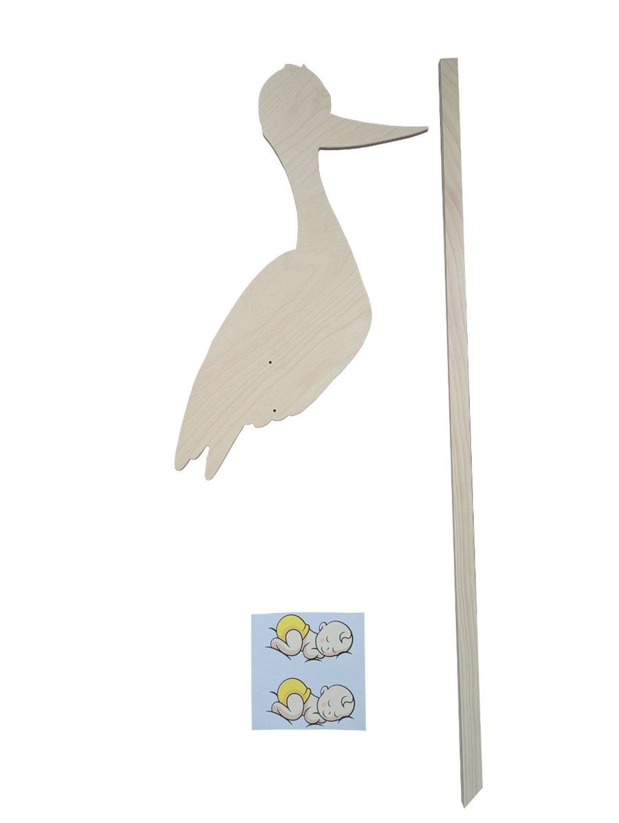 Baby Holz Storch zum selbst bemalen