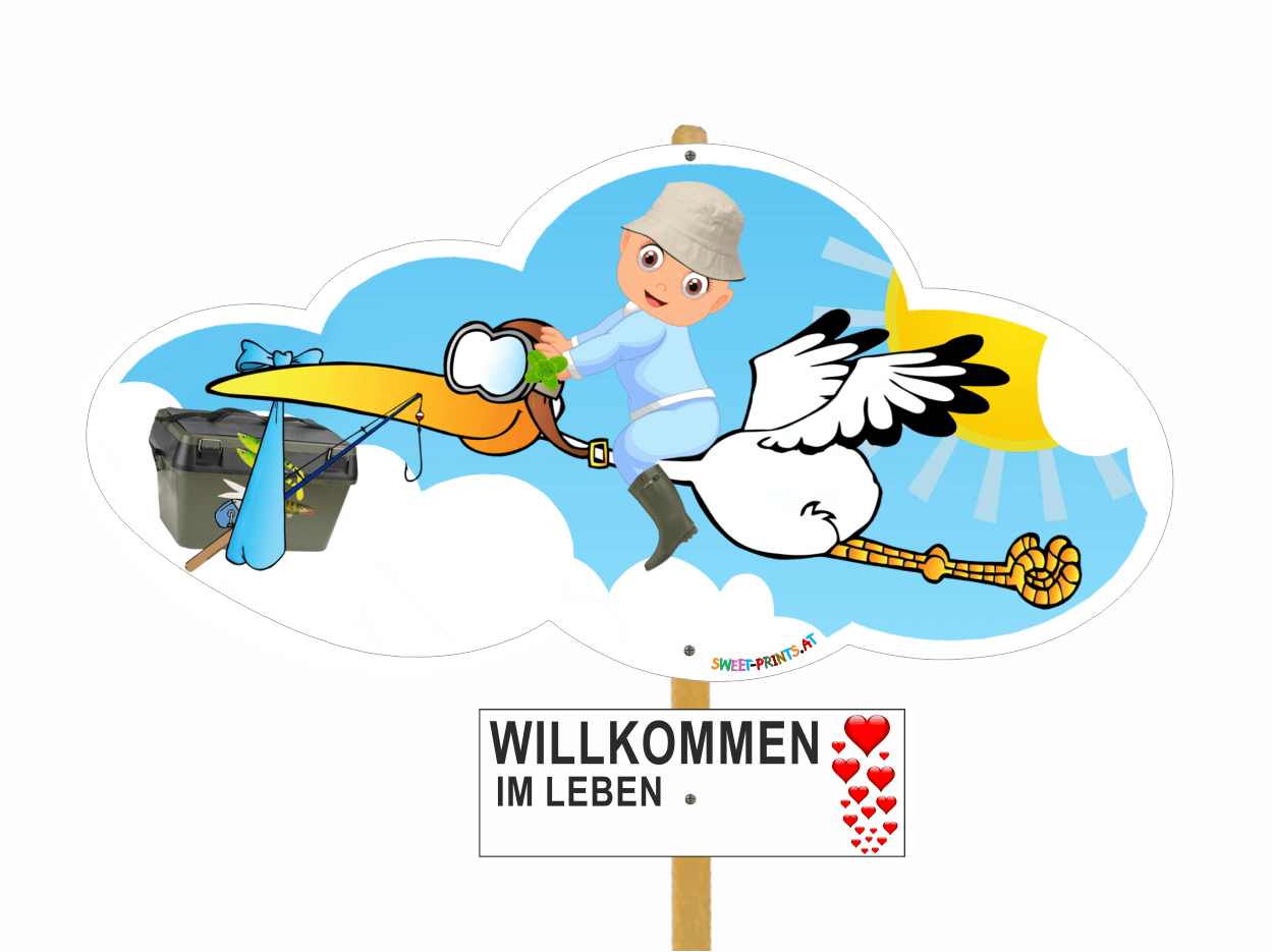 Baby Storch Fischer Junge blau