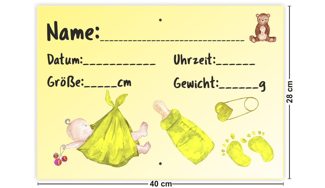 Beschriftungstafel Neutral GELB