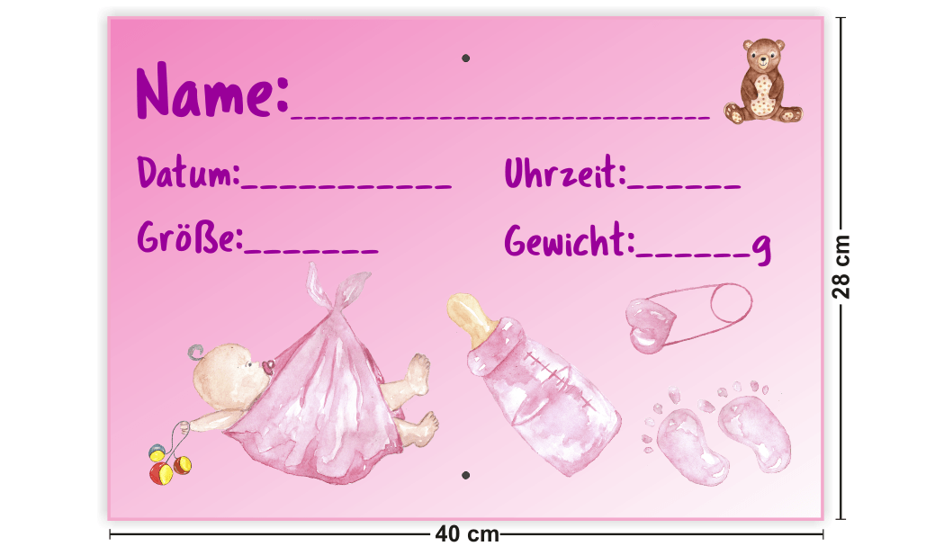 Beschriftungstafel Mädchen ROSA